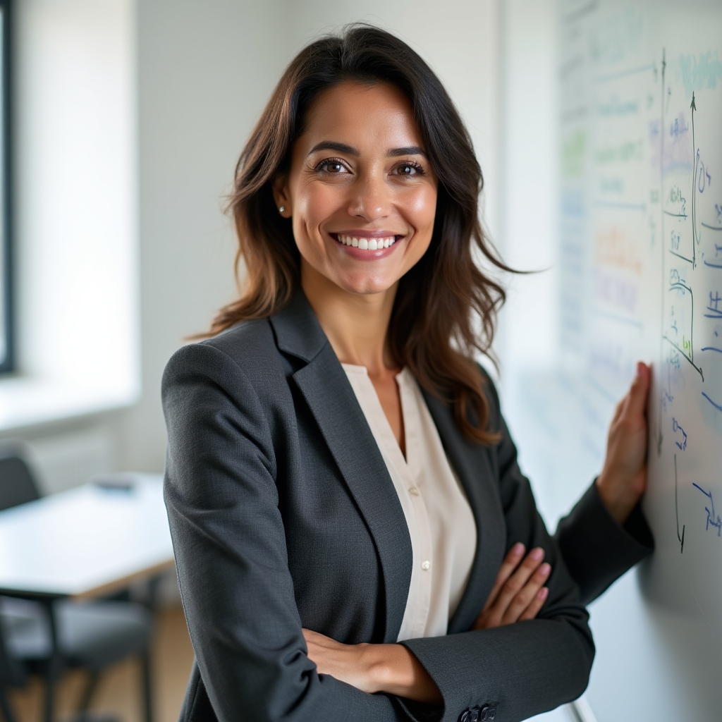 Financial education facilitator leading a workshop session in Santiago