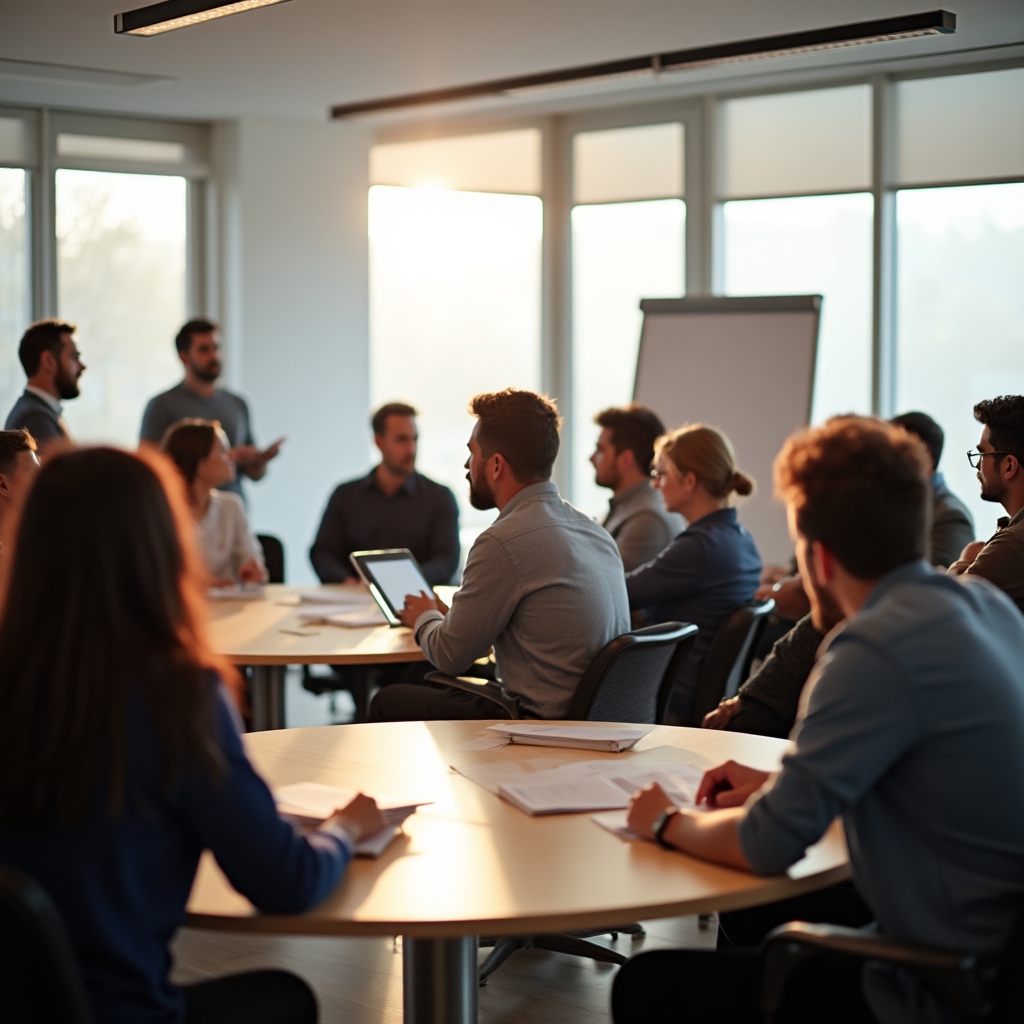 Financial education workshop participants engaged in learning